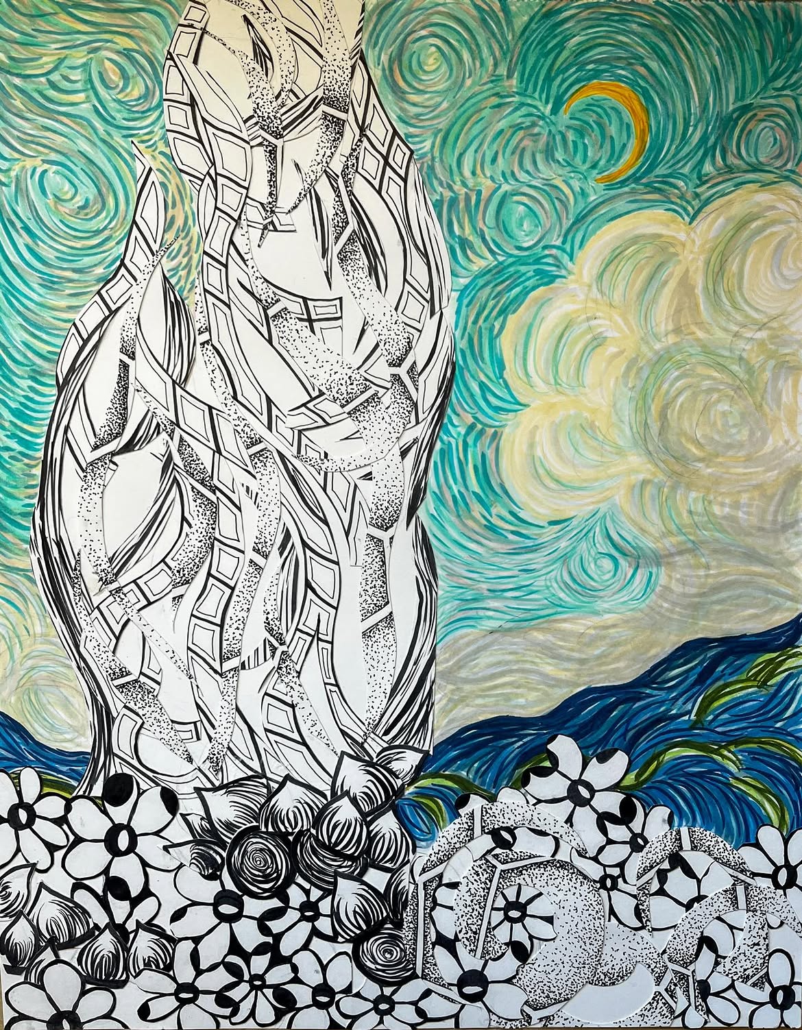 Van Gogh Rendition II (Cypresses)